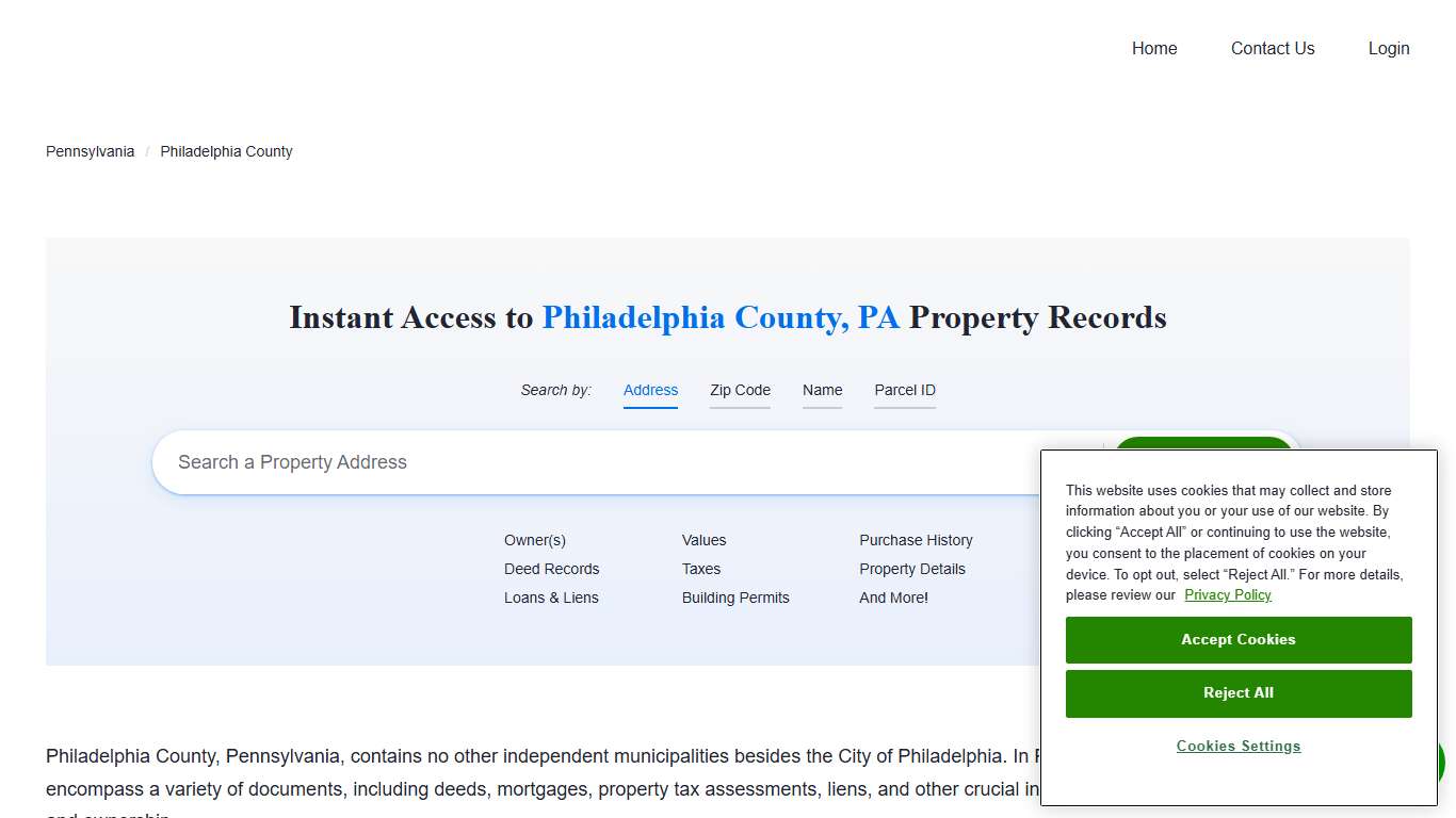 Philadelphia County Property Records | Owners, Deeds, Permits